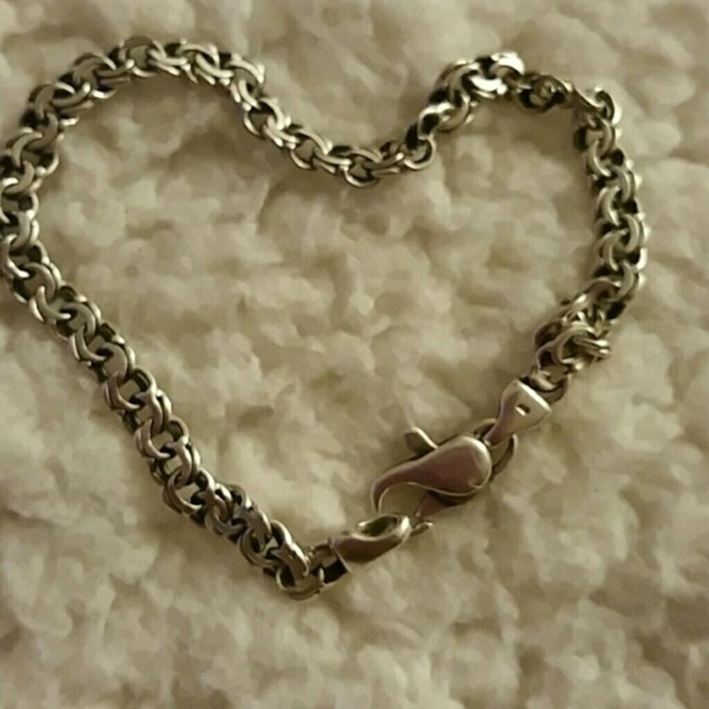 Petite Sterling Link Bracelet 925 Silver 7.5"